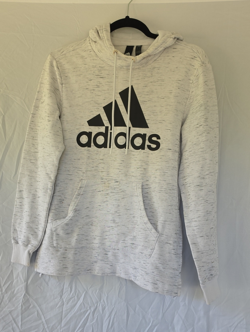 Adidas Logo Pullover Hoodie Gray Space Dye Sweatshirt Women's Size L